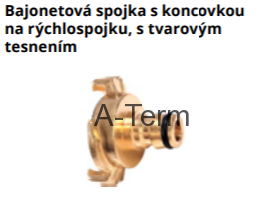 Bajonetová spojka s koncovkou na rýchlospojku 