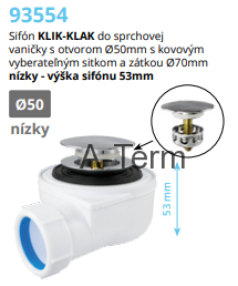 Sifón vaničkový KLIK-KLAK 93554 